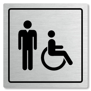 WC muži Invalidé, 80x80mm, stříbrná, Arizona